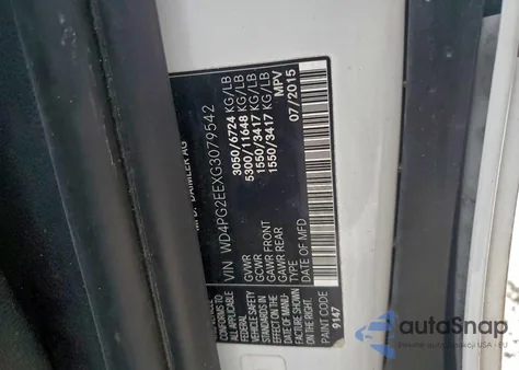 2016 Mercedes-Benz Metris z USA, uszkodzony, nr VIN WD4PG2EEXG3079542